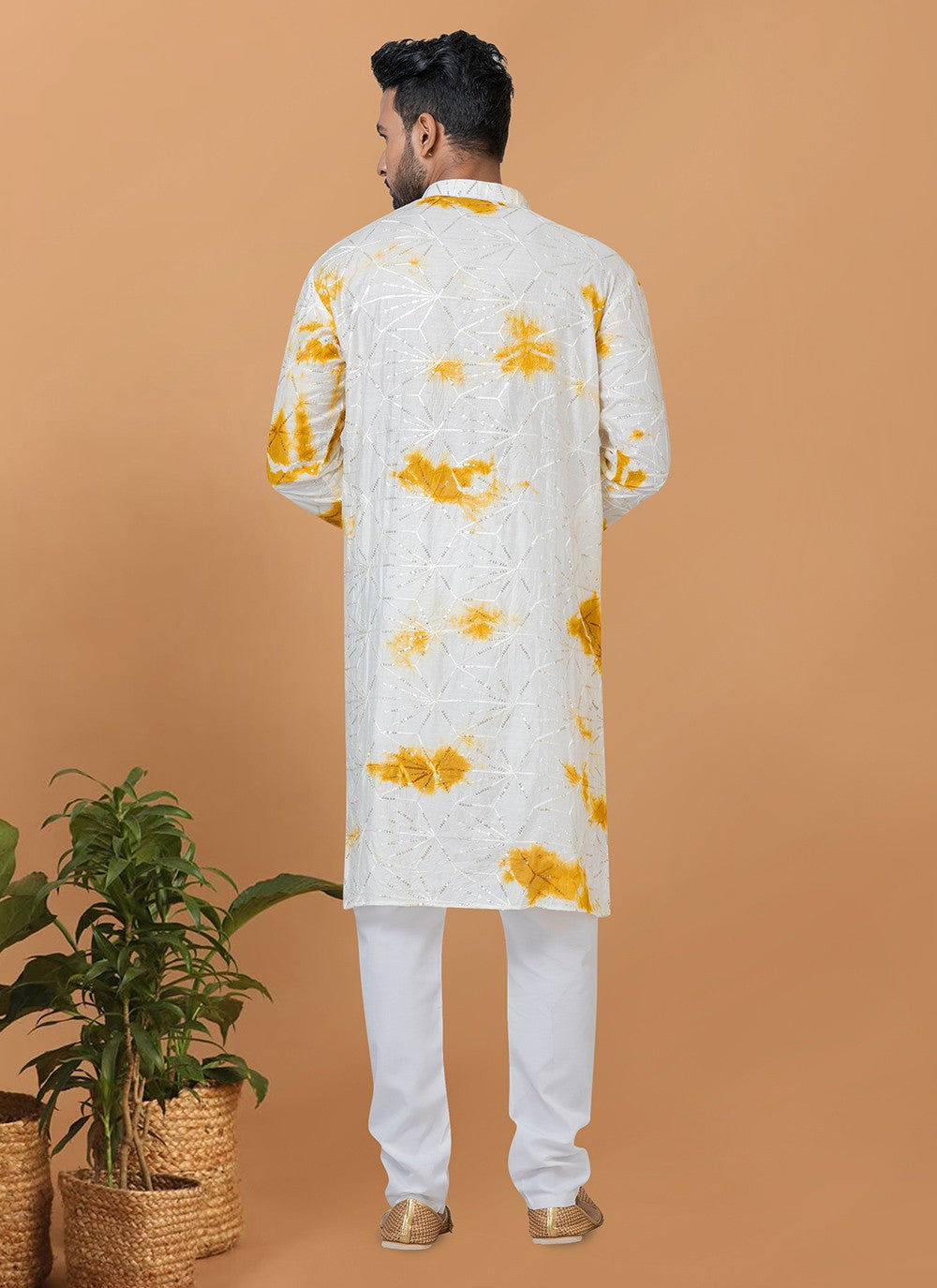 Embroidered Chanderi Multi Colour Kurta Pyjama - M6256