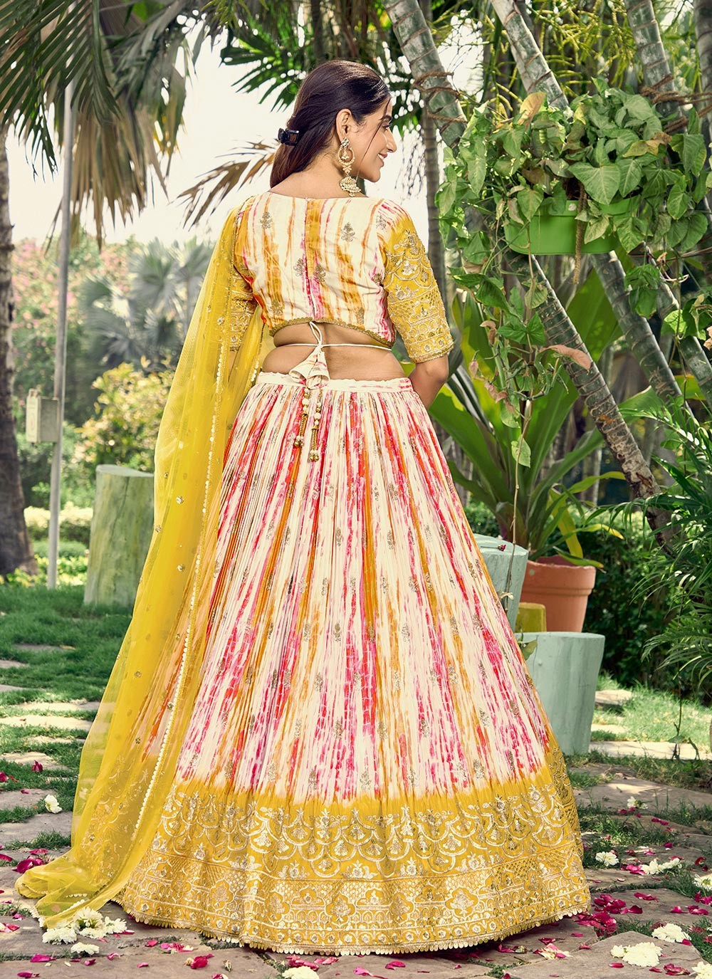 Digital Print Chinon A - Line Lehenga - L1714