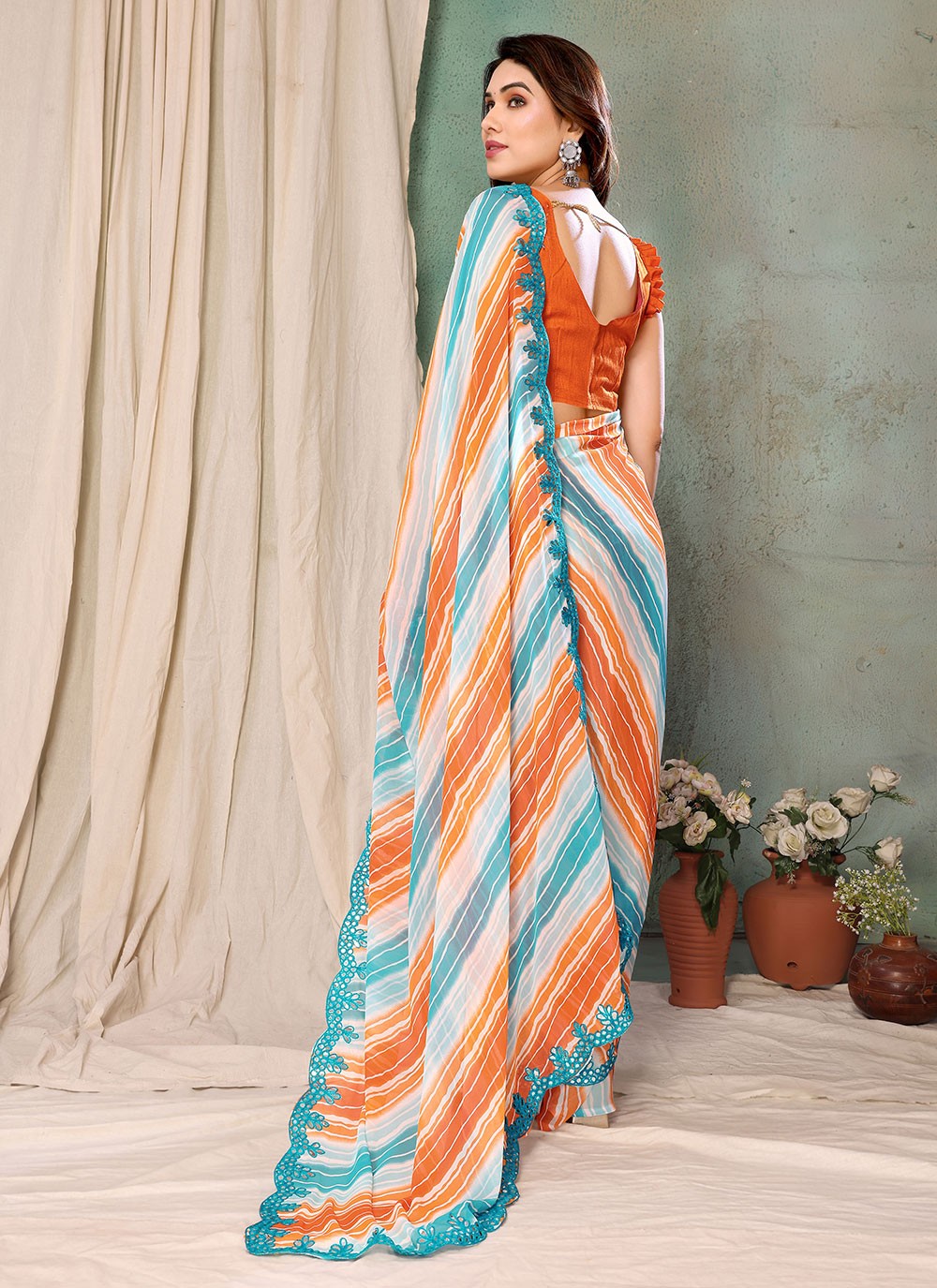 Classic Printed Georgette Saree - S6413