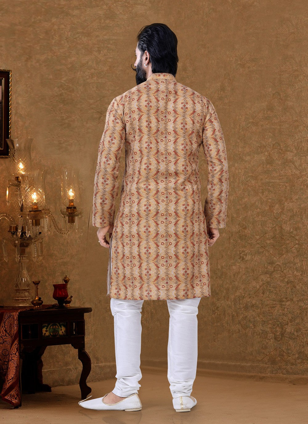 Digital Print Cotton Multi Colour Kurta Pyjama - M3974