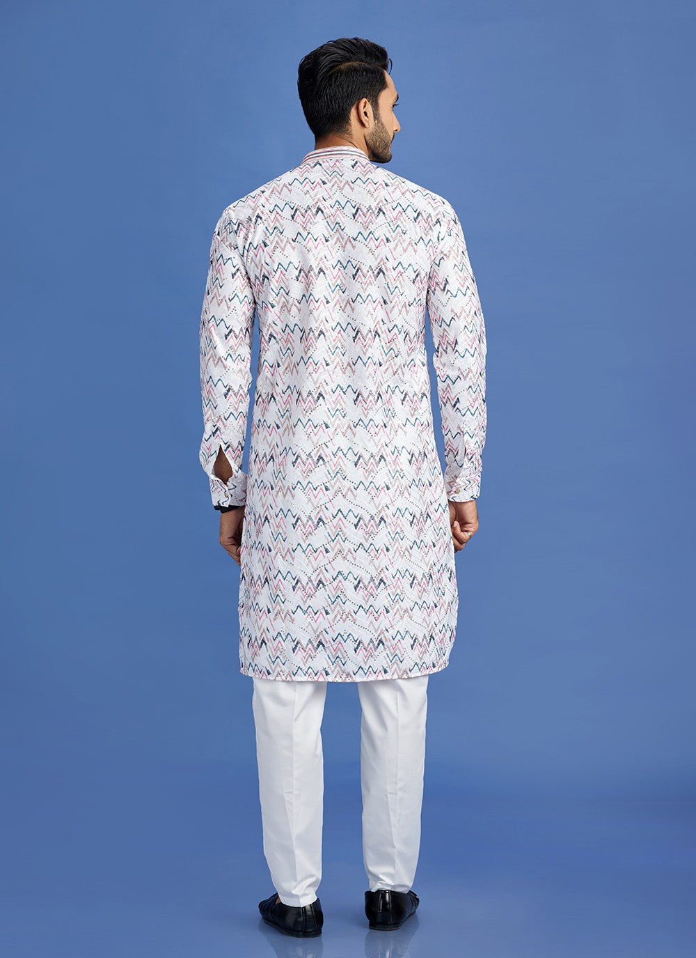 Digital Print Cotton Multi Colour Kurta Pyjama - M6932