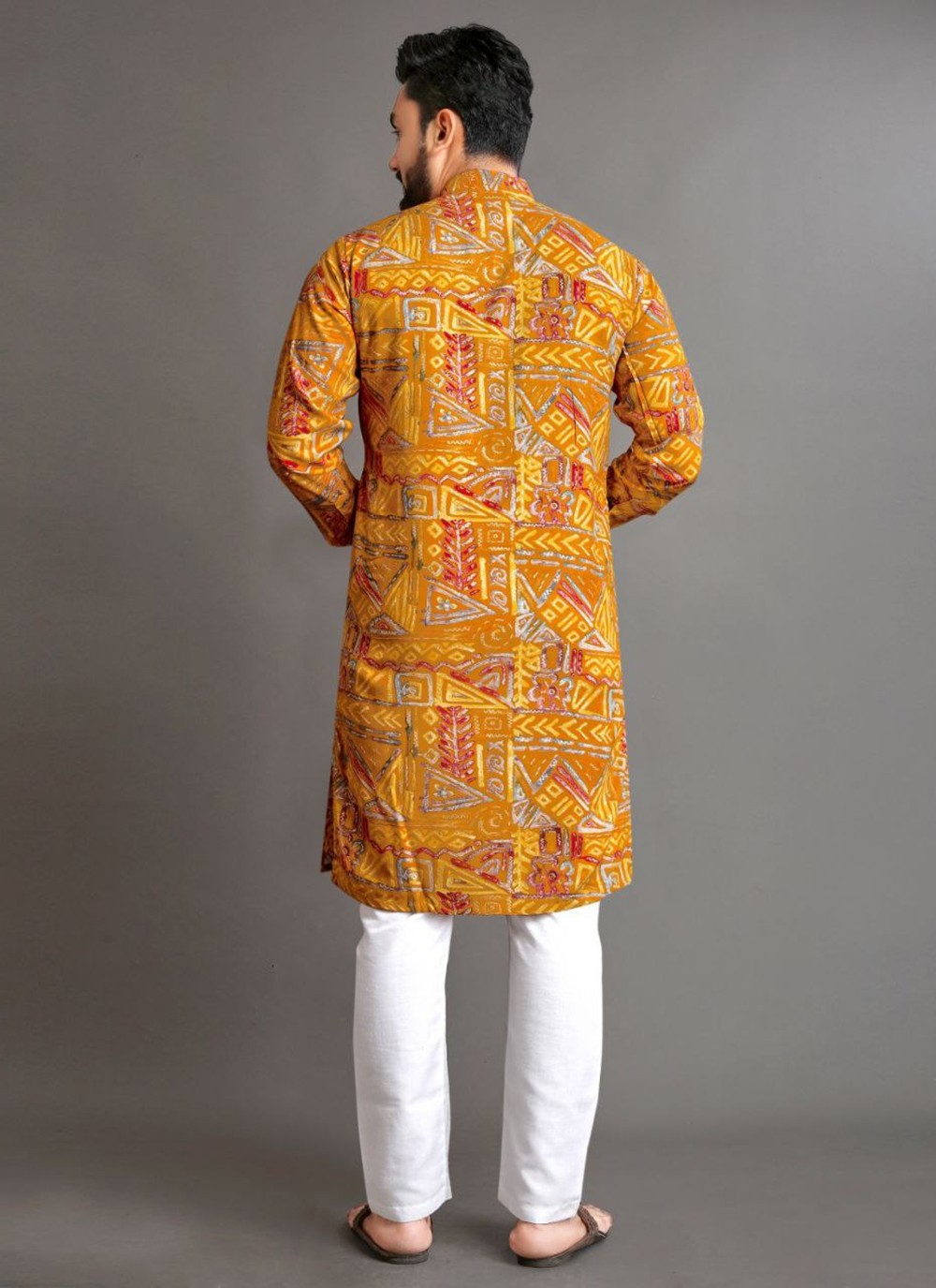 Foliage Prints Cotton Multi Colour Kurta Pyjama - M8328