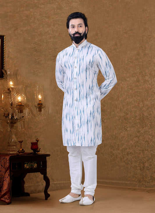 Digital Print Cotton Multi Colour Kurta Pyjama - M3963