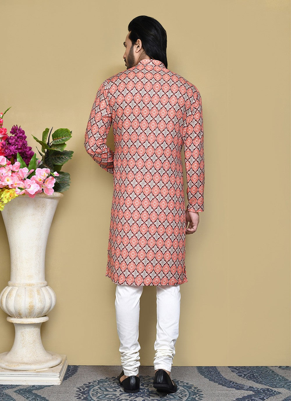 Printed Cotton , Rayon Multi Colour Kurta Pyjama - M7809