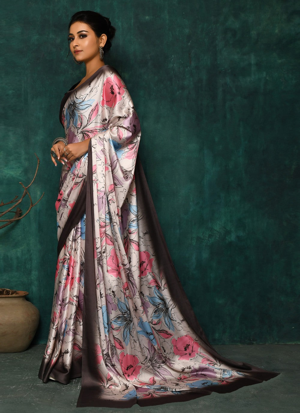 Classic Digital Print Faux Georgette Saree - S2174