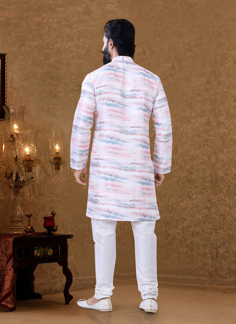 Digital Print Cotton Multi Colour Kurta Pyjama - M3949