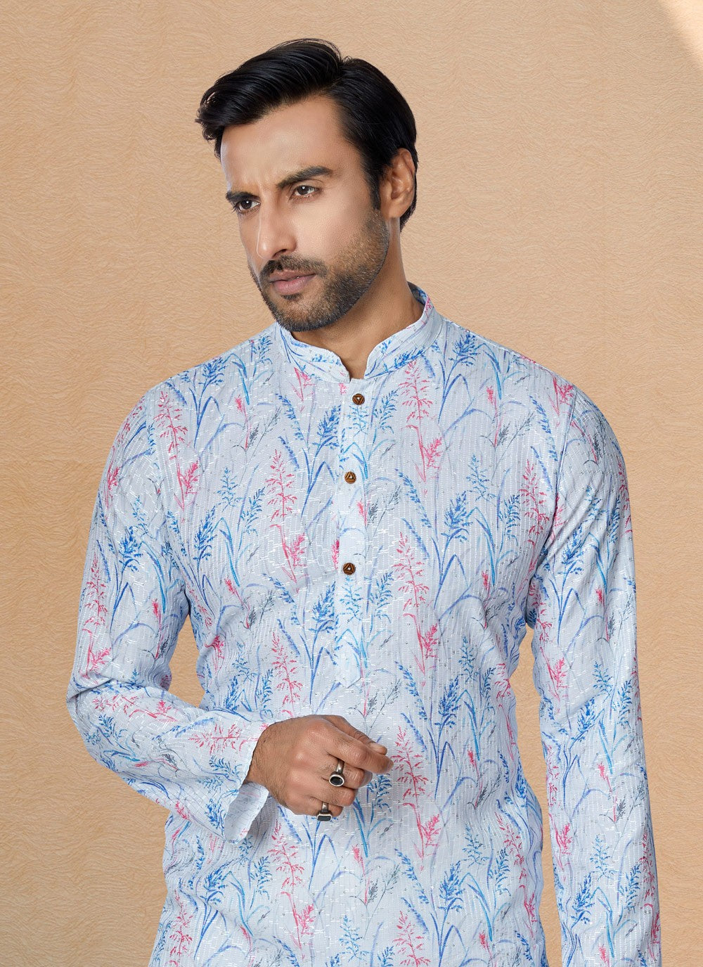 Digital Print Fancy Fabric Multi Colour Kurta Pyjama - M5100