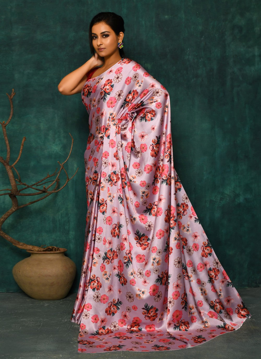 Classic Digital Print Faux Georgette Saree - S2342