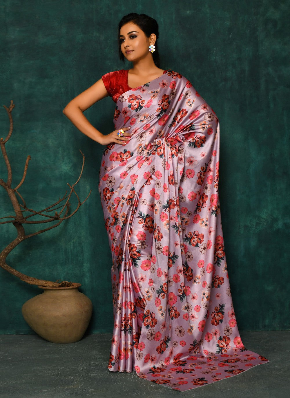 Classic Digital Print Faux Georgette Saree - S2342