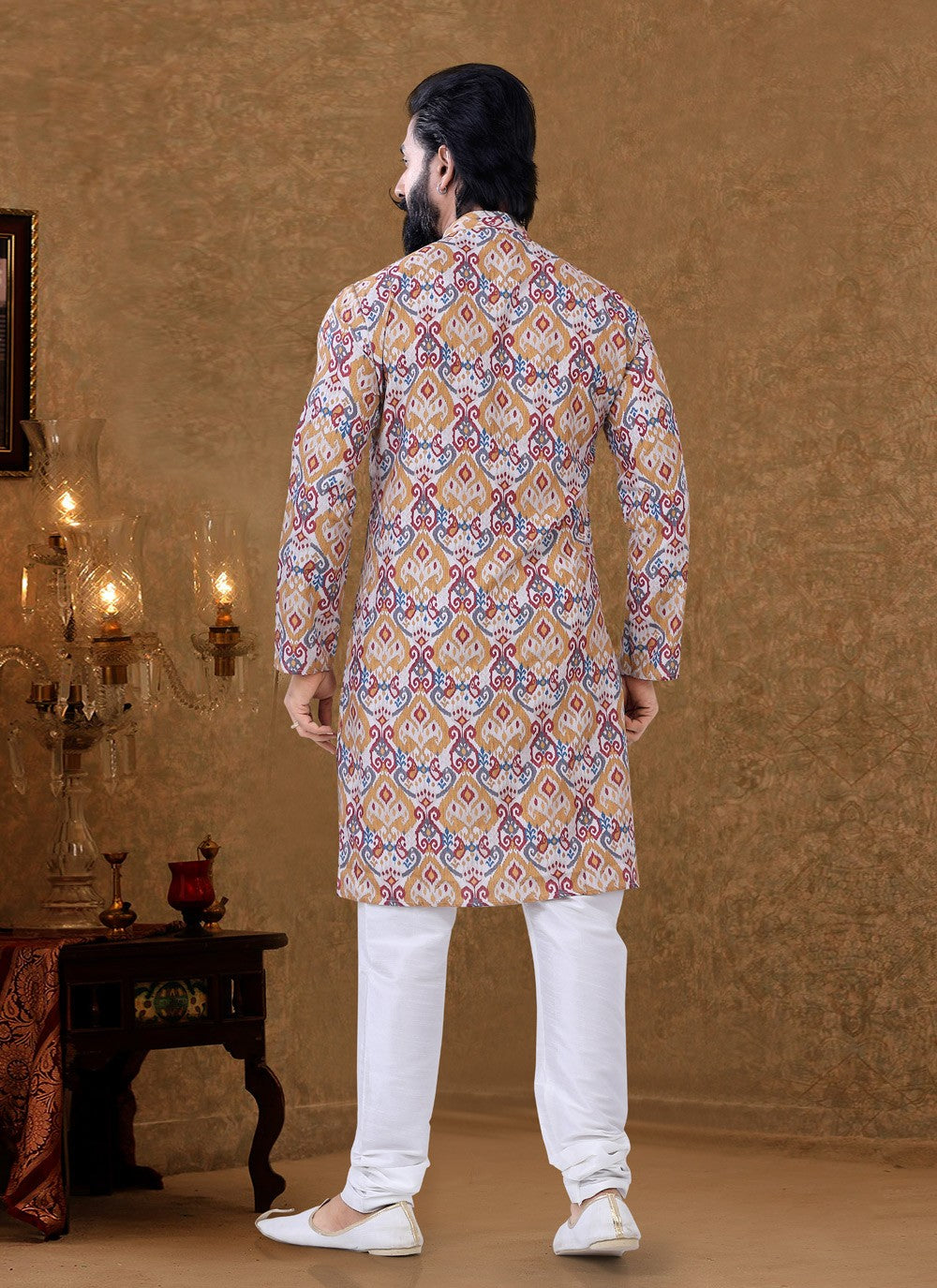 Digital Print Cotton Multi Colour Kurta Pyjama - M3941