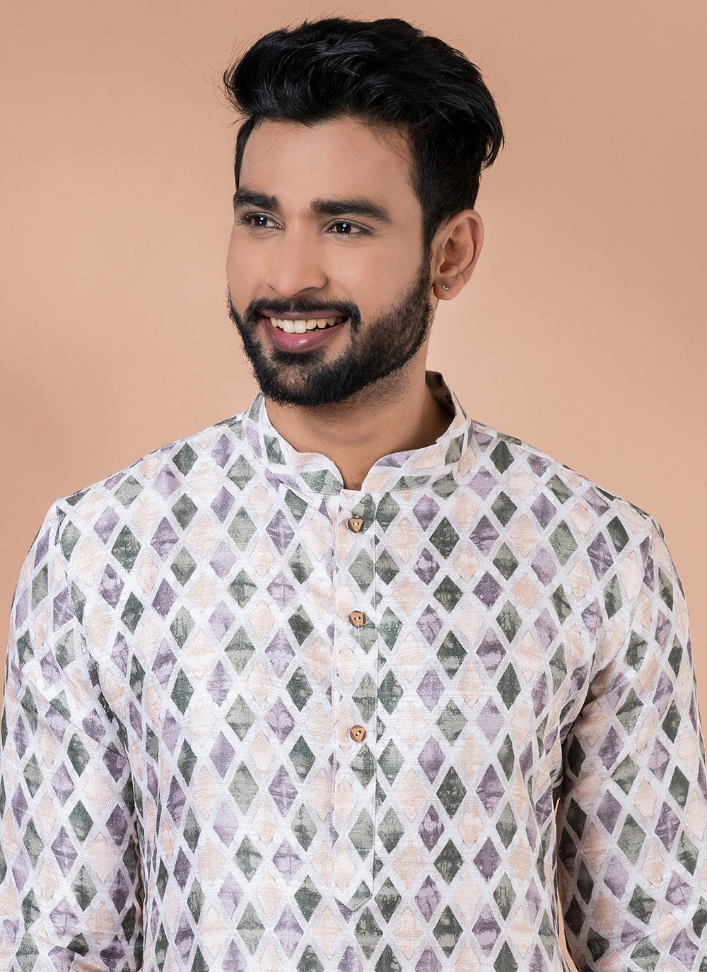 Digital Print Cotton Multi Colour Kurta Pyjama - M6991