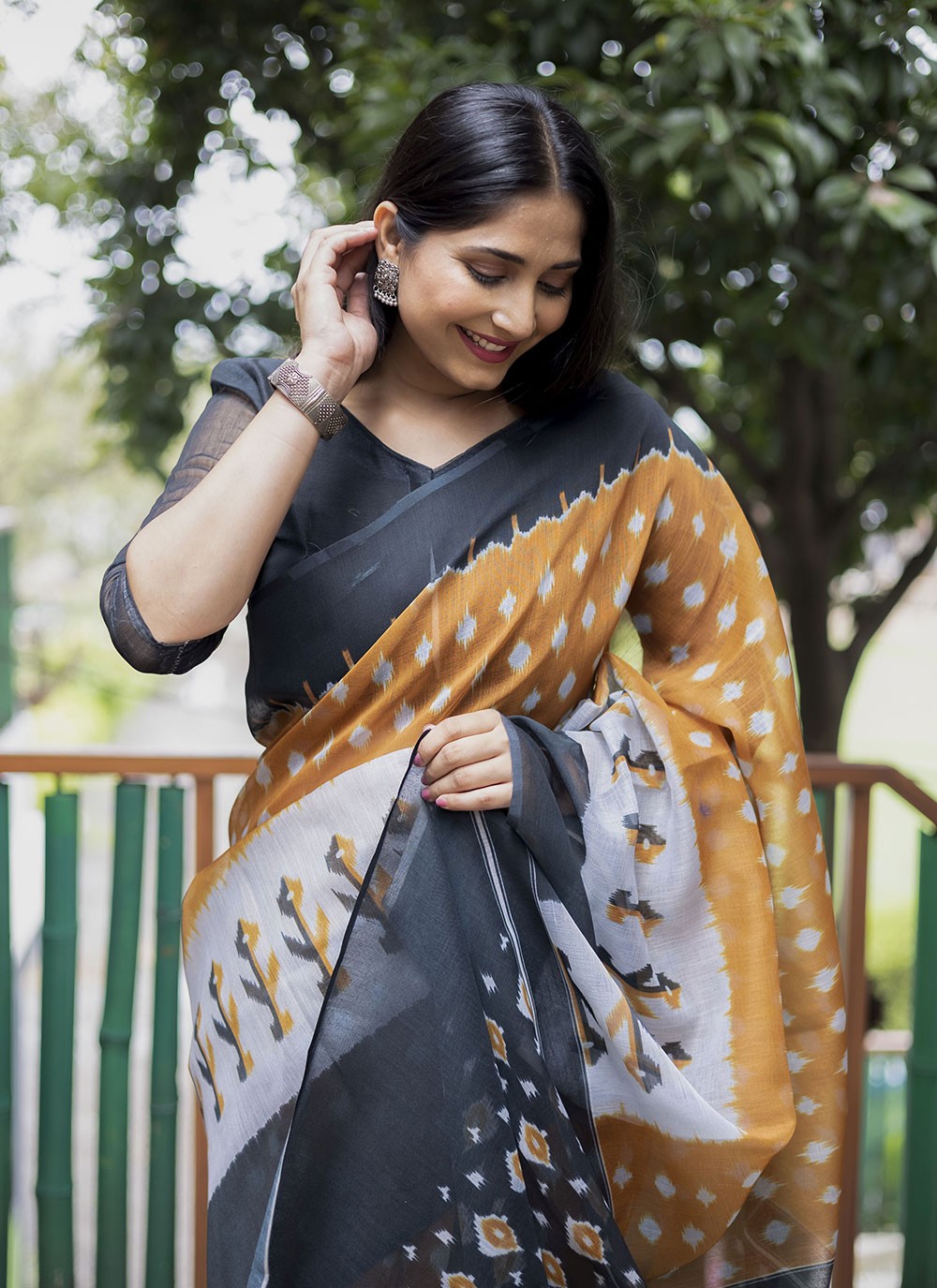 Classic Digital Print Cotton Saree - S2201