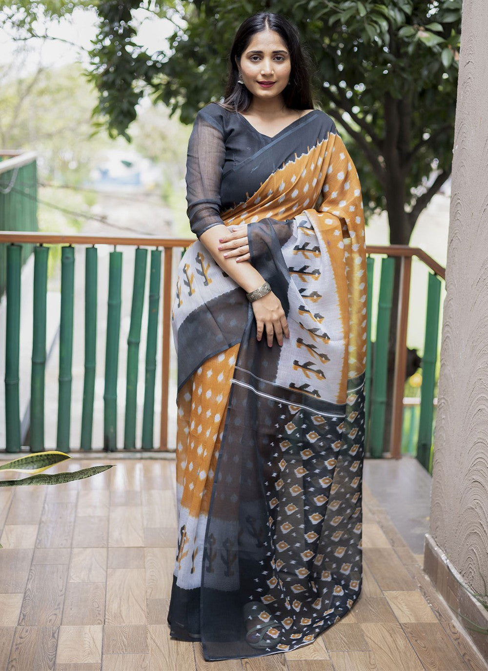 Classic Digital Print Cotton Saree - S2201