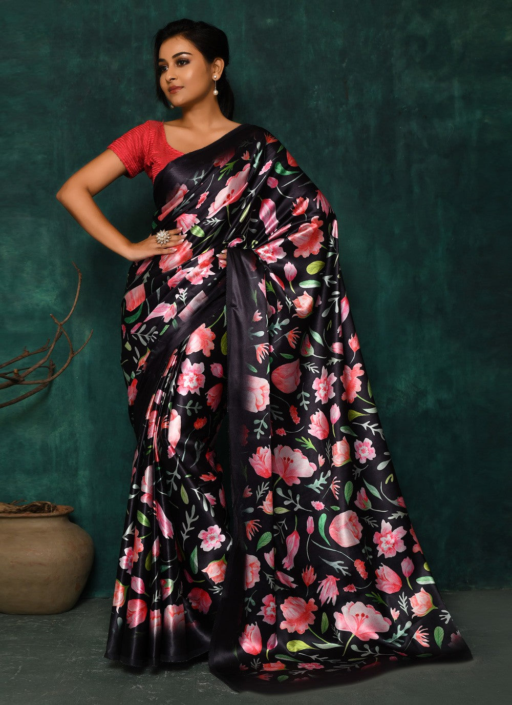 Classic Digital Print Faux Georgette Saree - S2174