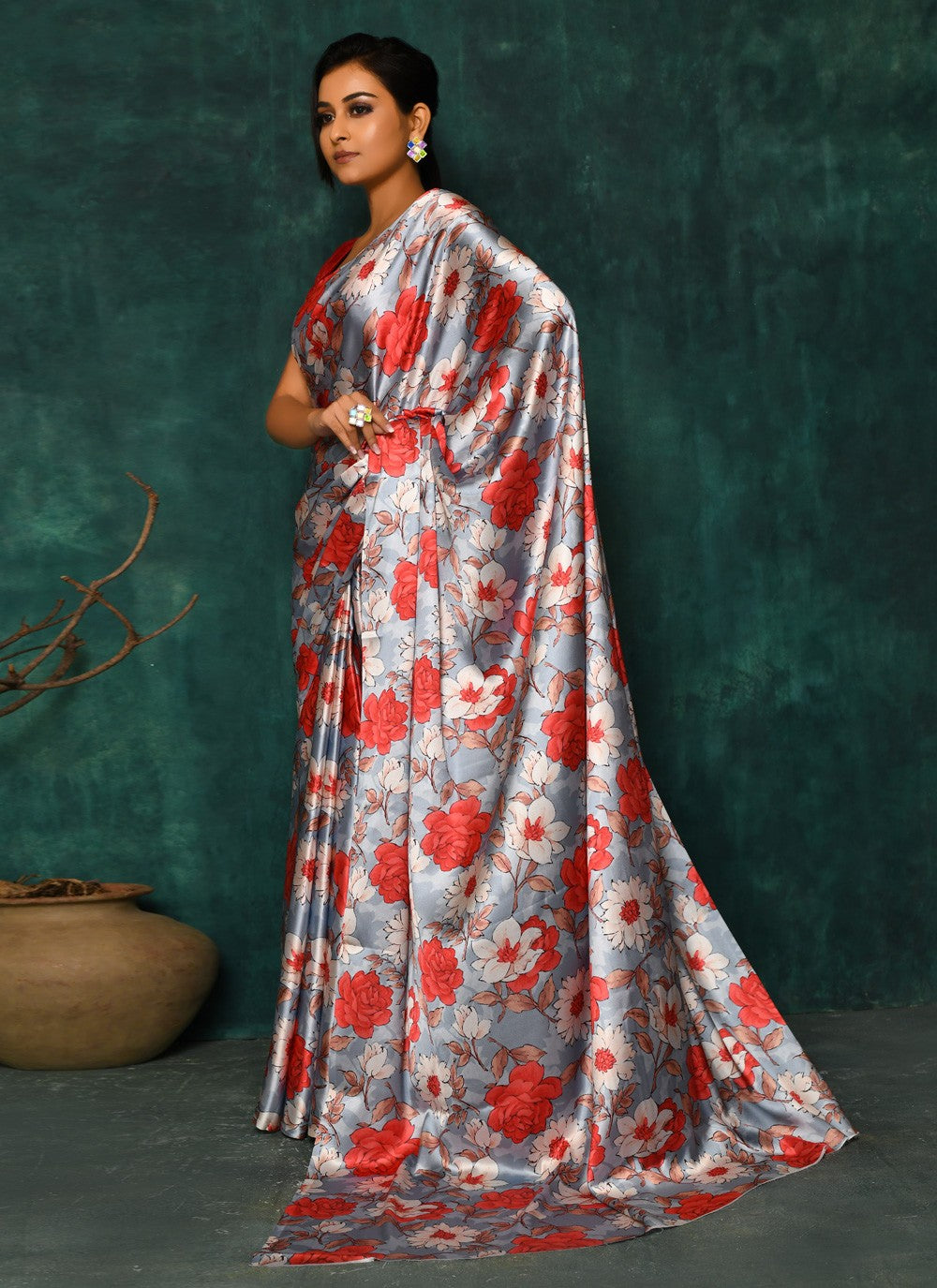 Classic Digital Print Faux Georgette Saree - S2342