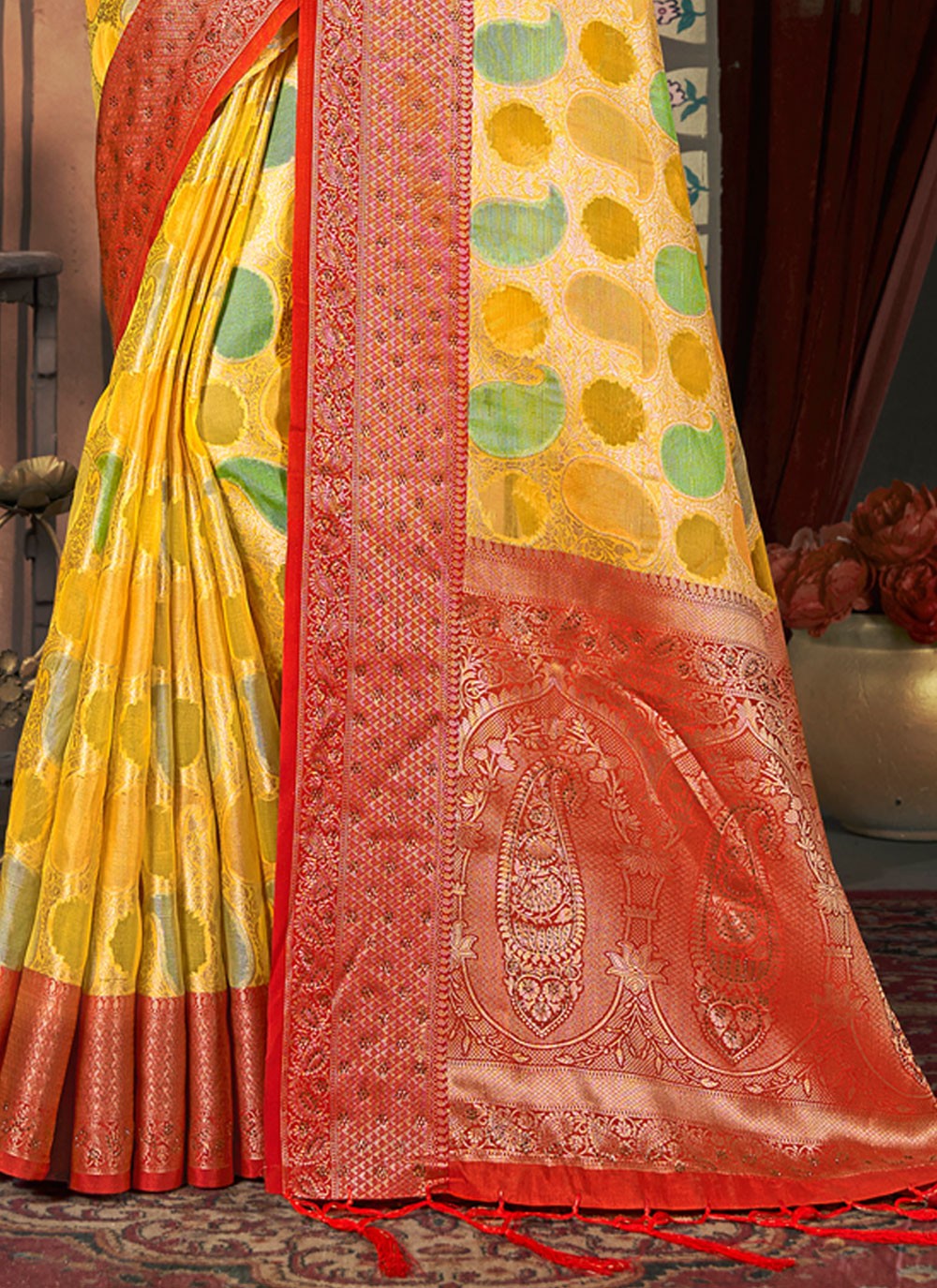 Classic Embroidered Organza Saree - S2553