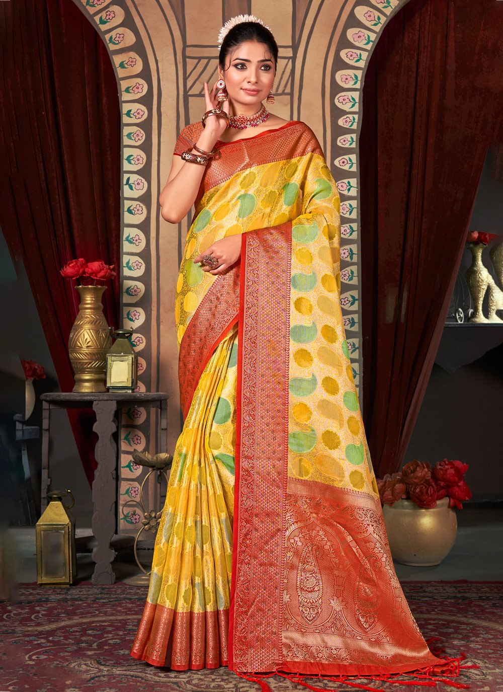 Classic Embroidered Organza Saree - S2553