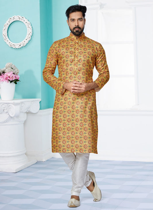 Digital Print Fancy Fabric Multi Colour Kurta Pyjama - M5099