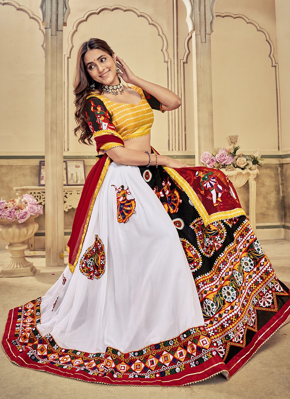 Embroidered Georgette A - Line Lehenga - L1989