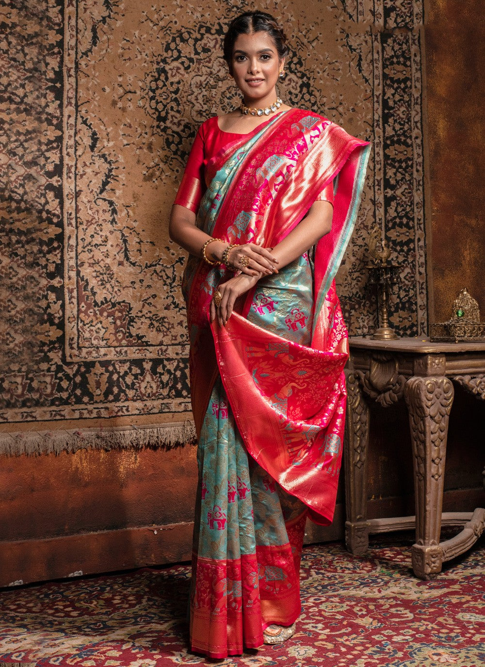 Classic Weaving Zari Banarasi Silk Saree - S3775