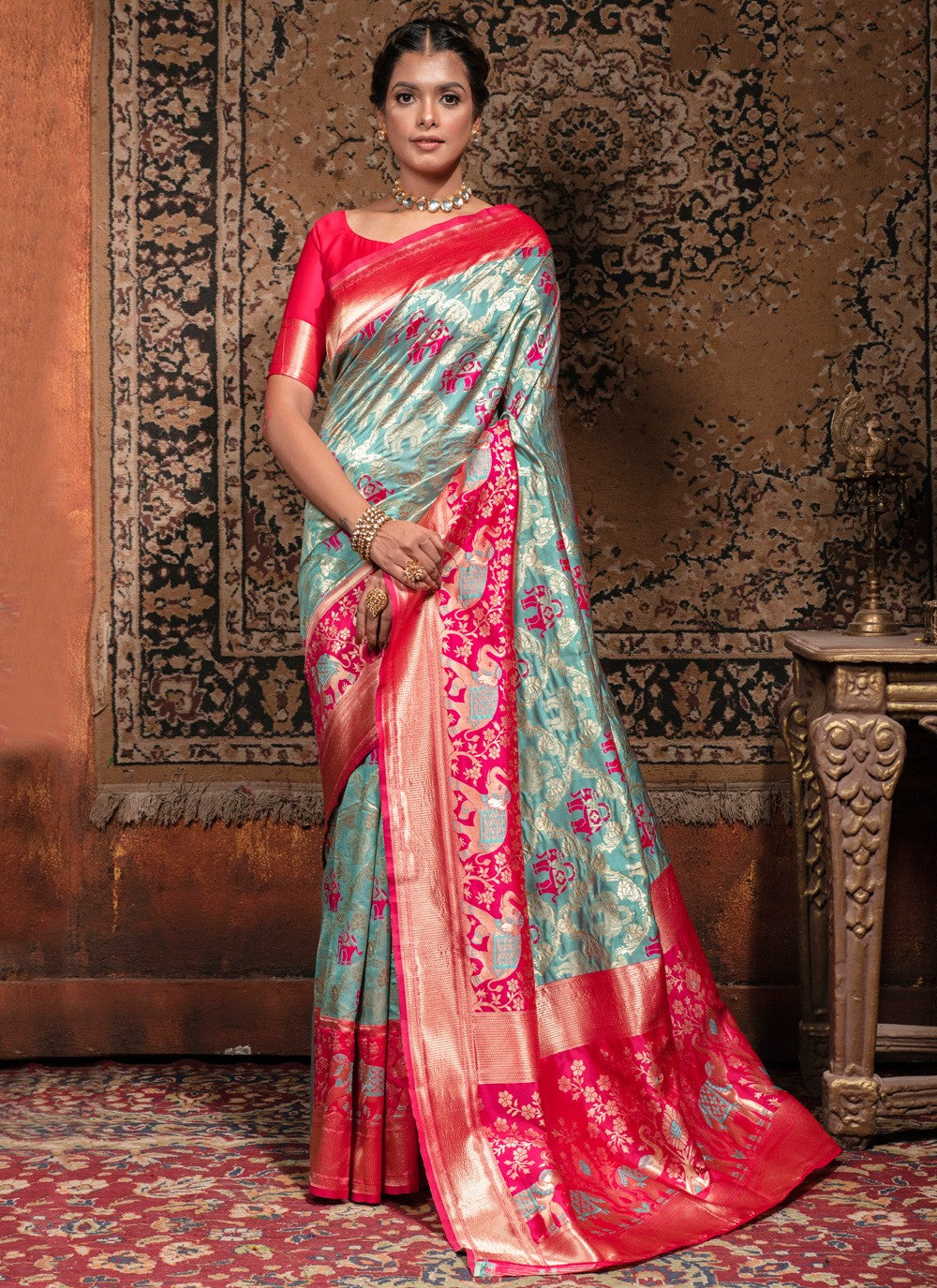 Classic Weaving Zari Banarasi Silk Saree - S3775