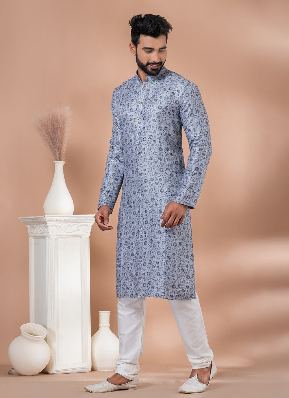 Digital Print Cotton Multi Colour Kurta Pyjama - M6996