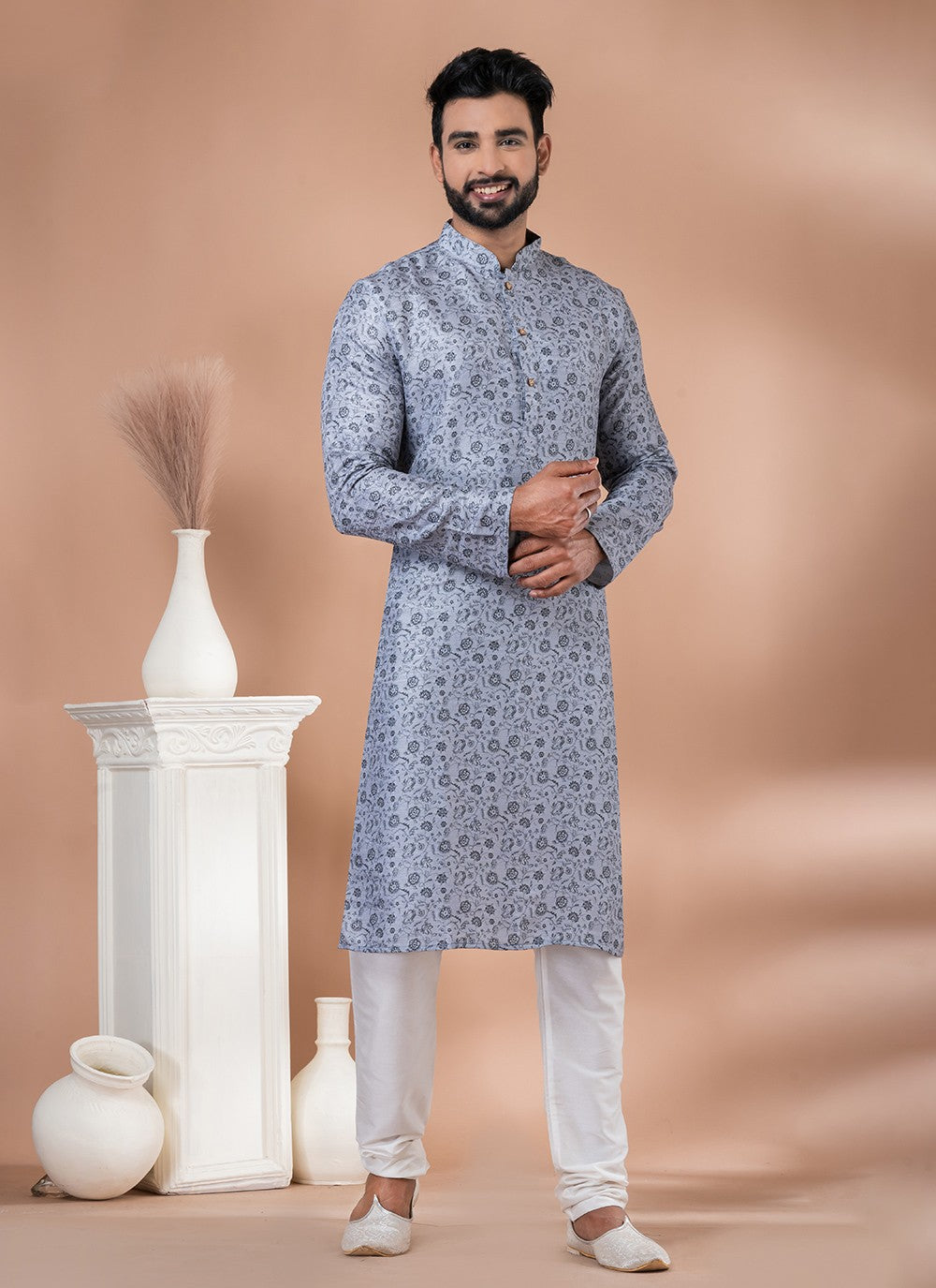 Digital Print Cotton Multi Colour Kurta Pyjama - M6996