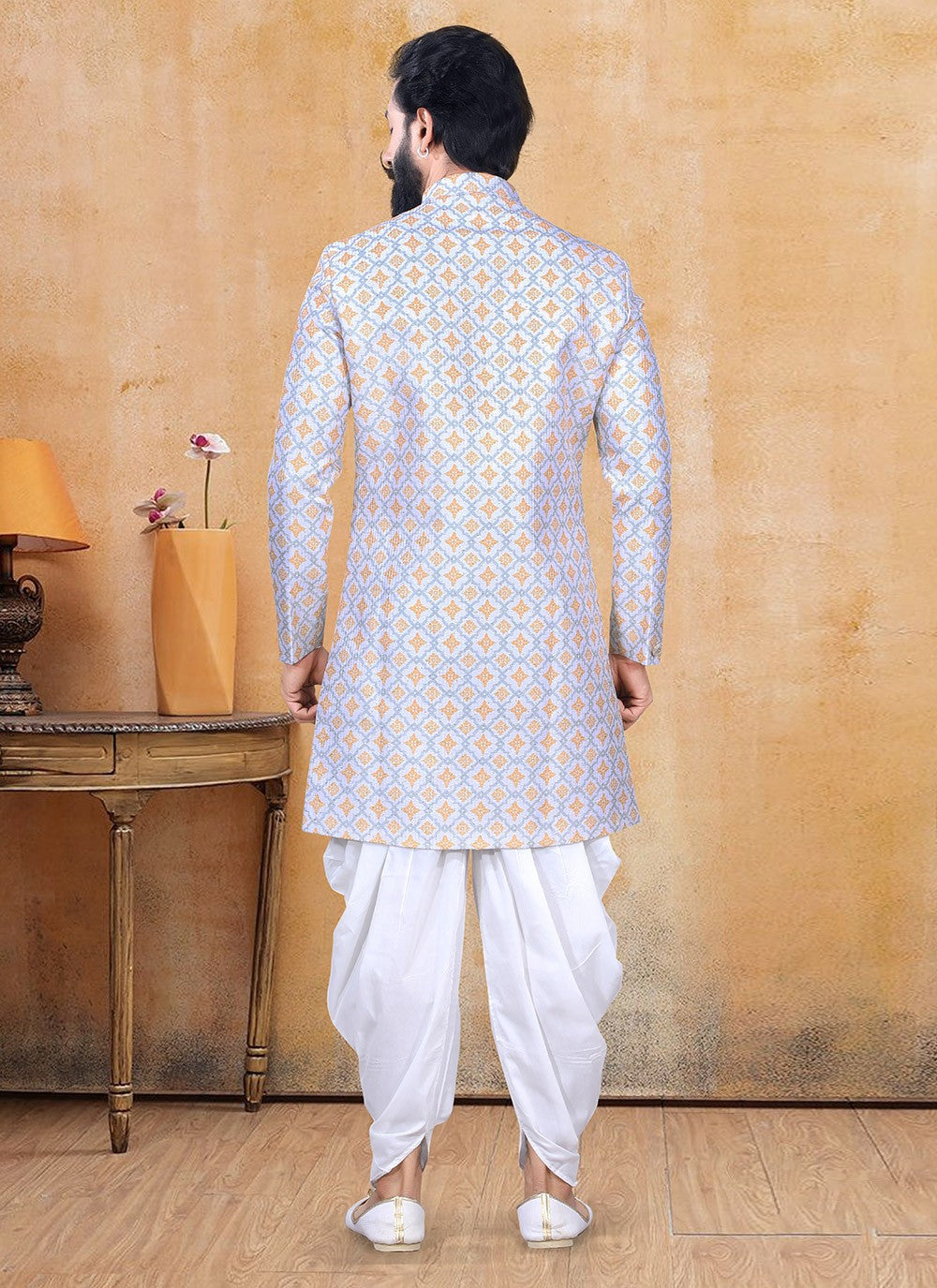 Printed Lucknowi Multi Colour Dhoti Kurta - M3360