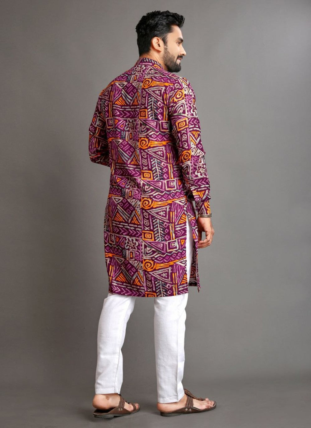 Foliage Prints Cotton Multi Colour Kurta Pyjama - M8331