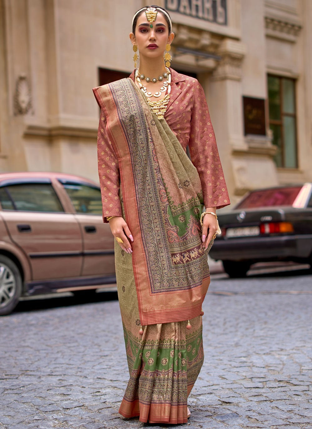 Foliage Prints Silk Saree - S11931