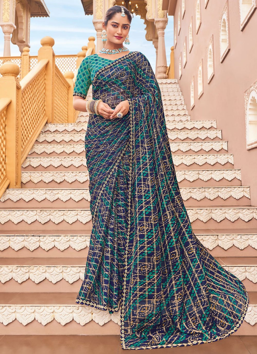 Classic Lace Georgette Saree - S9459