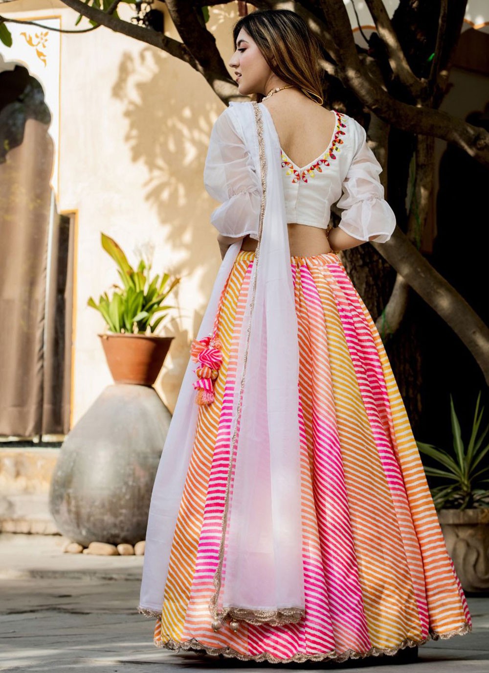 Digital Print Organza A - Line Lehenga - L2272