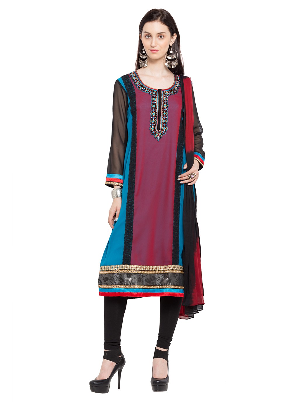 Faux Georgette Anarkali - T275