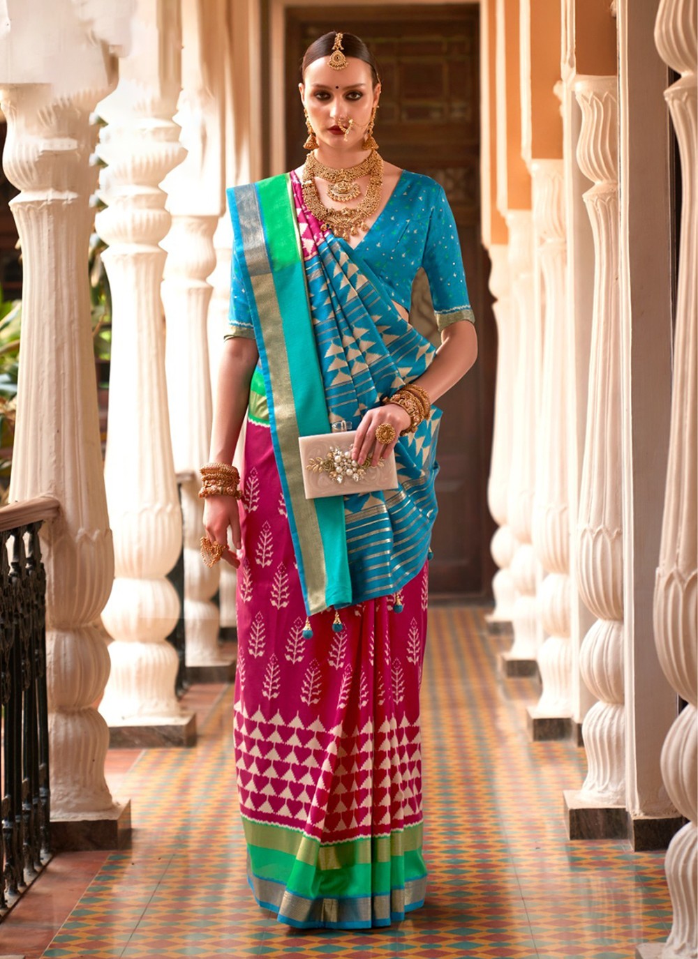 Trendy Patola Print Silk Saree - S3405