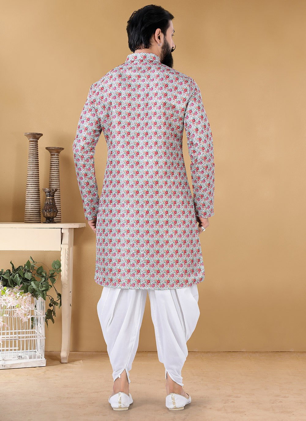 Printed Jacquard Multi Colour Dhoti Kurta - M3169