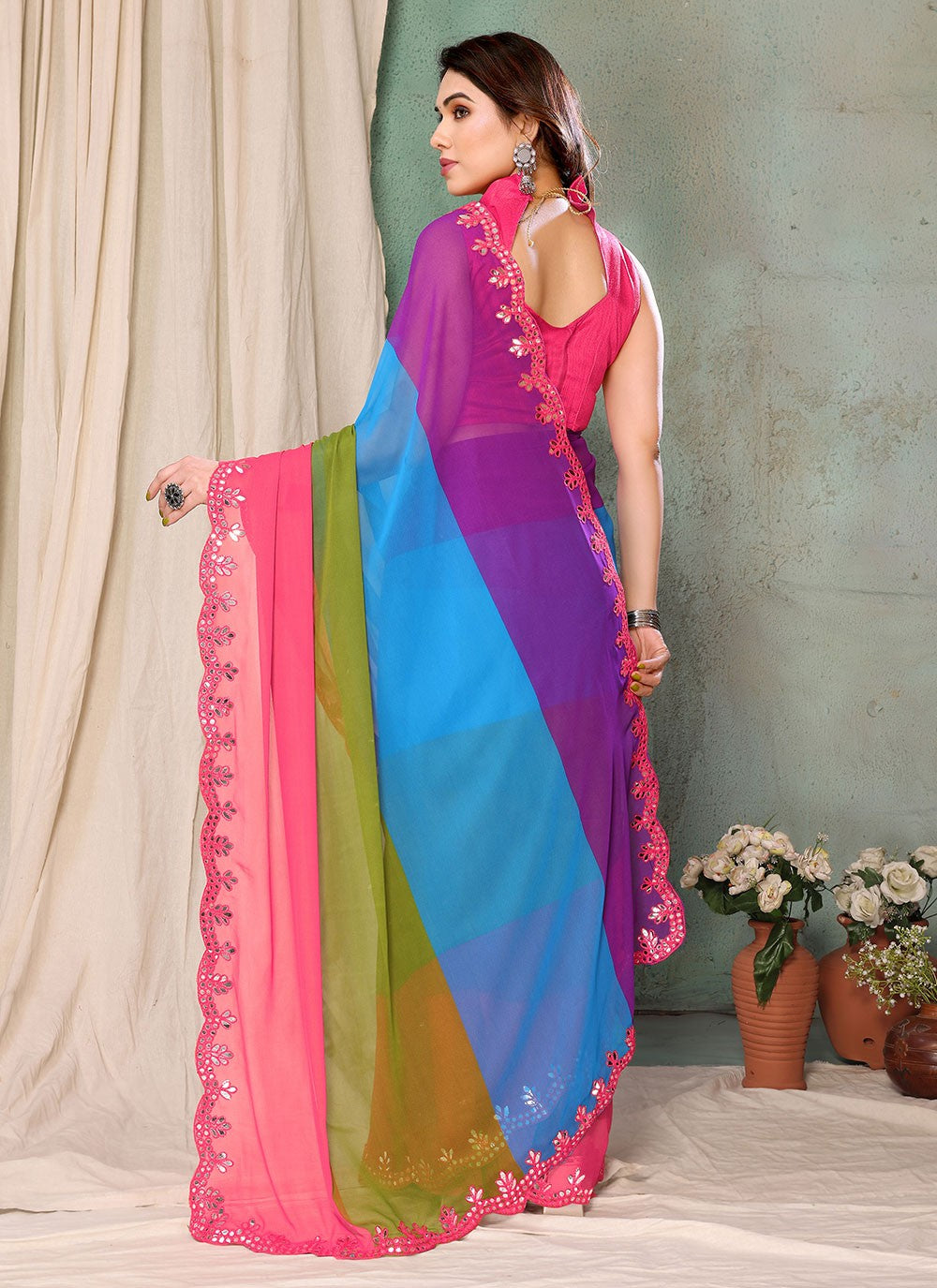 Classic Printed Georgette Saree - S6413