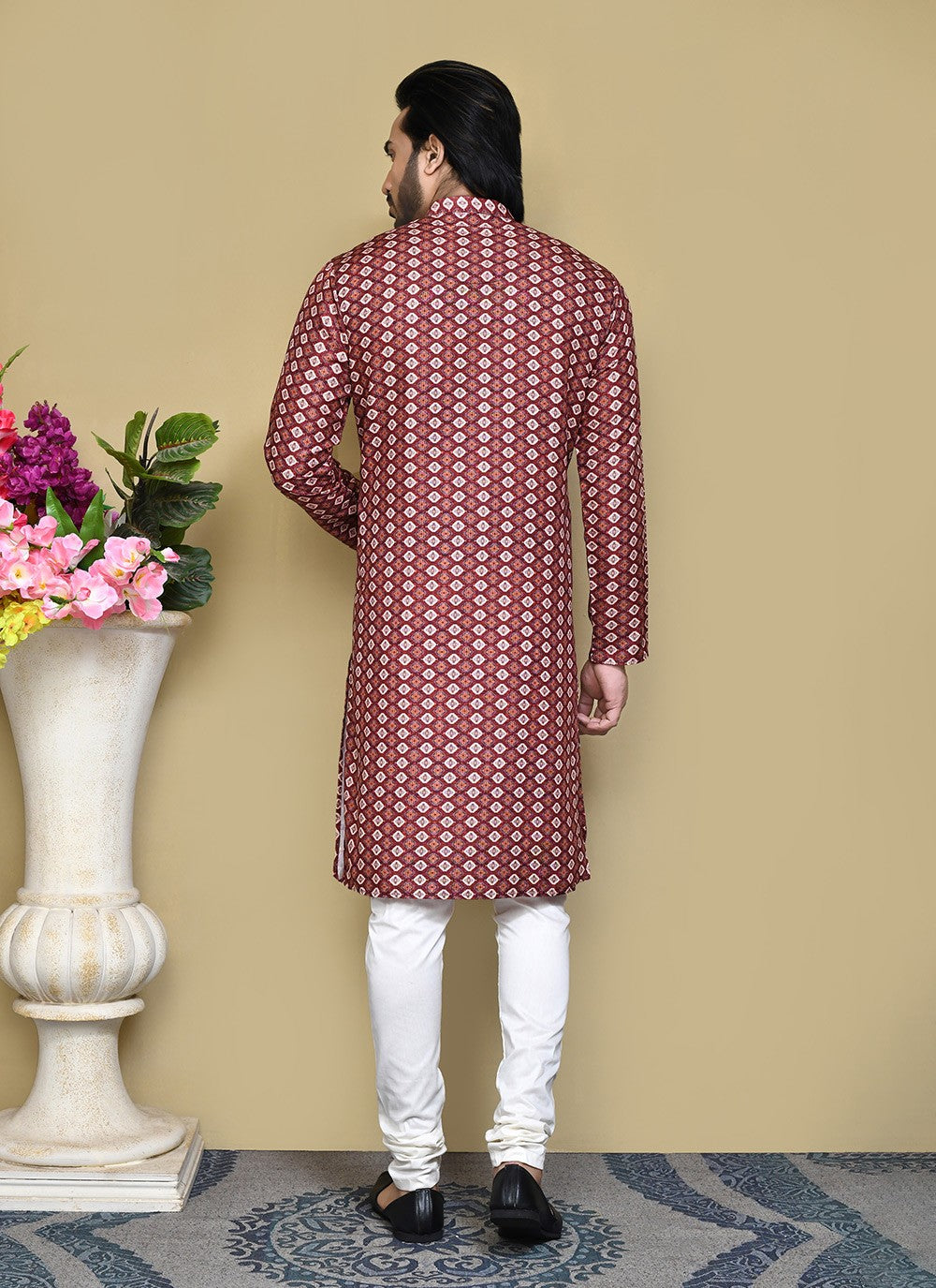 Printed Cotton , Rayon Multi Colour Kurta Pyjama - M7806