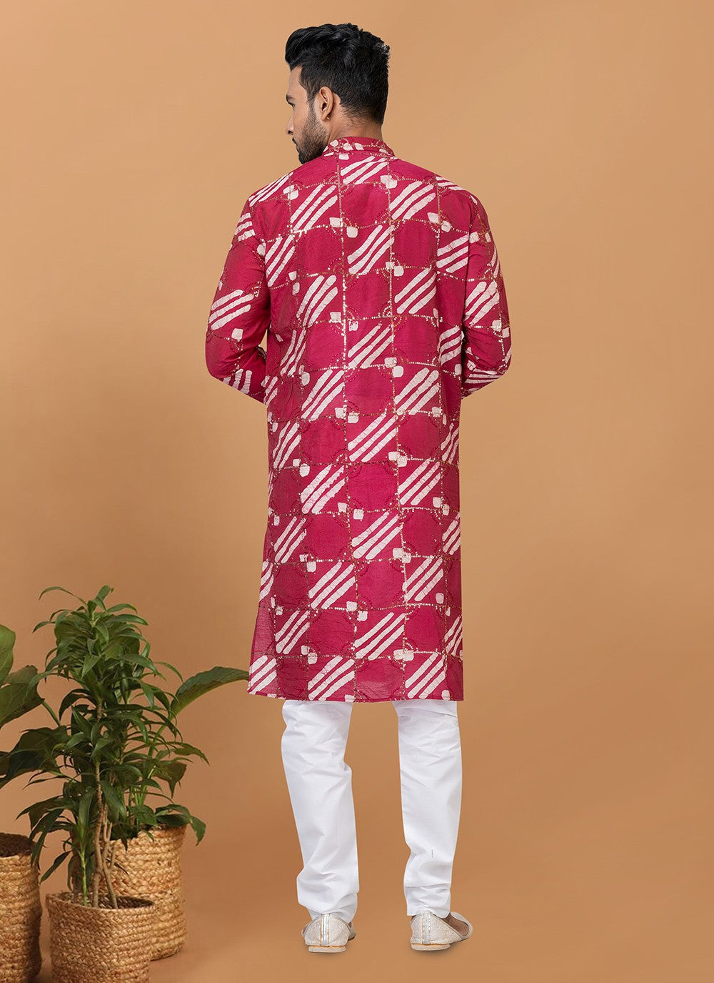 Embroidered Chanderi Multi Colour Kurta Pyjama - M6257