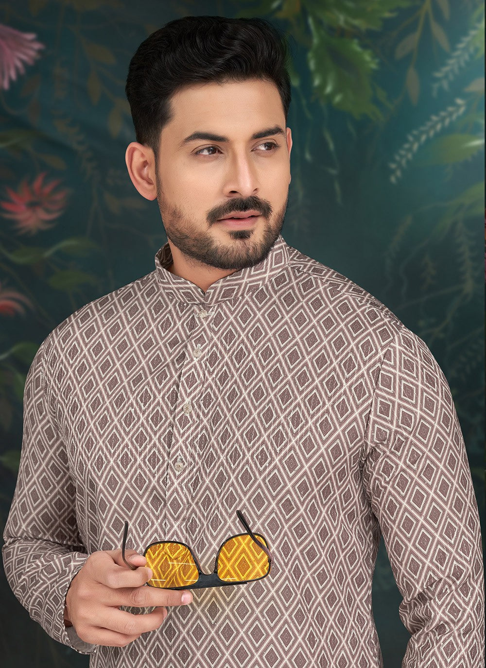 Embroidered Rayon Multi Colour Kurta Pyjama - M6580