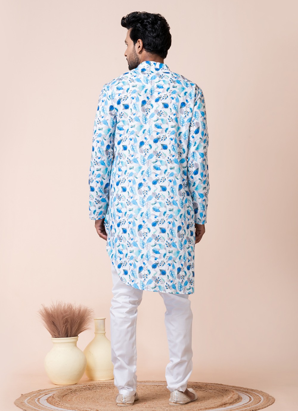 Printed Cotton Multi Colour Kurta Pyjama - M8591