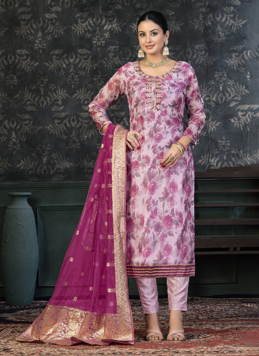 Organza Salwar Suit - T1397