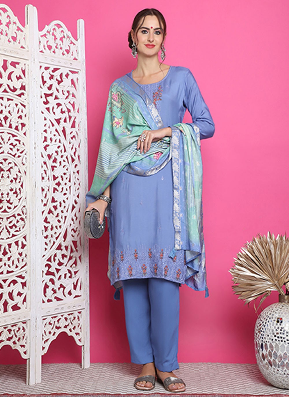 Muslin Salwar Suit - T3154