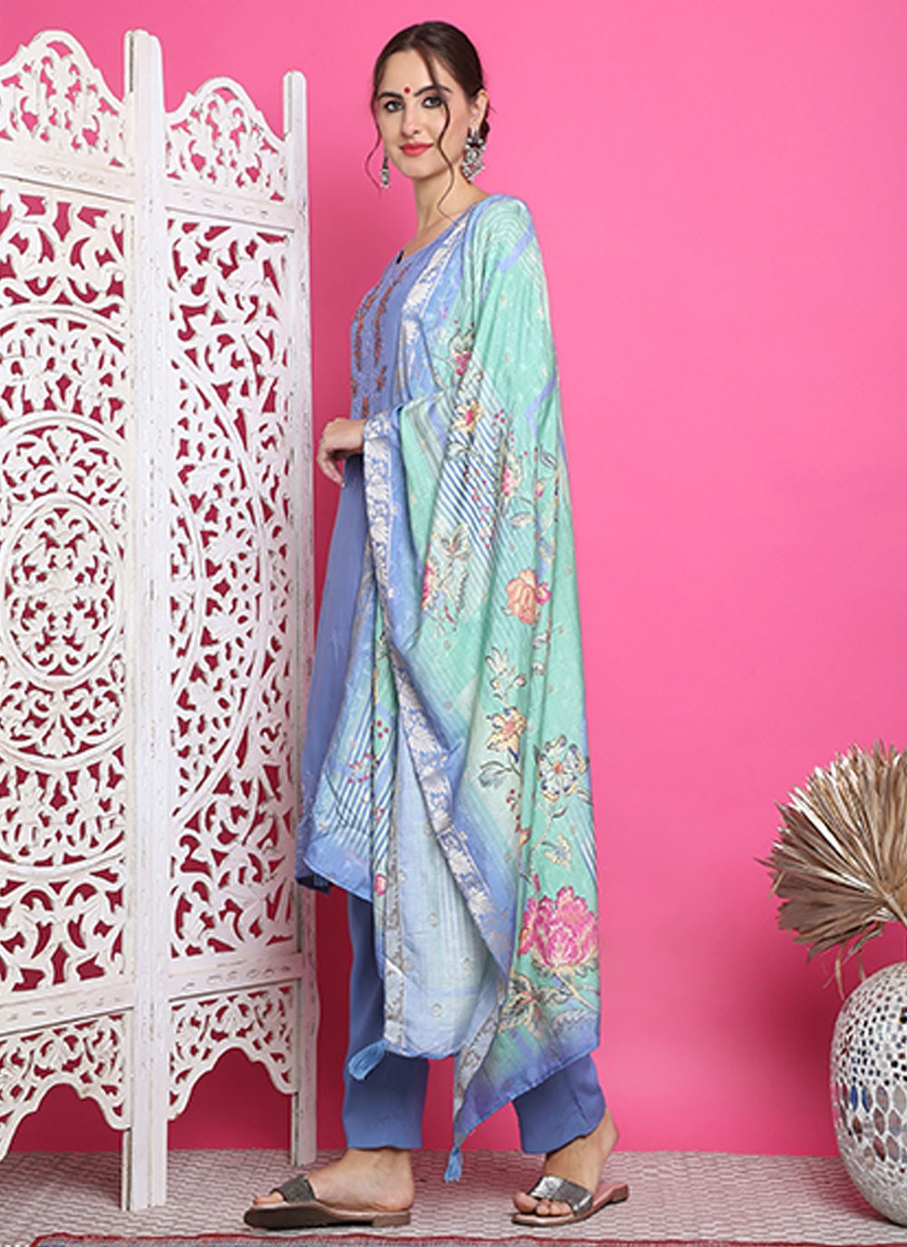 Muslin Salwar Suit - T3154