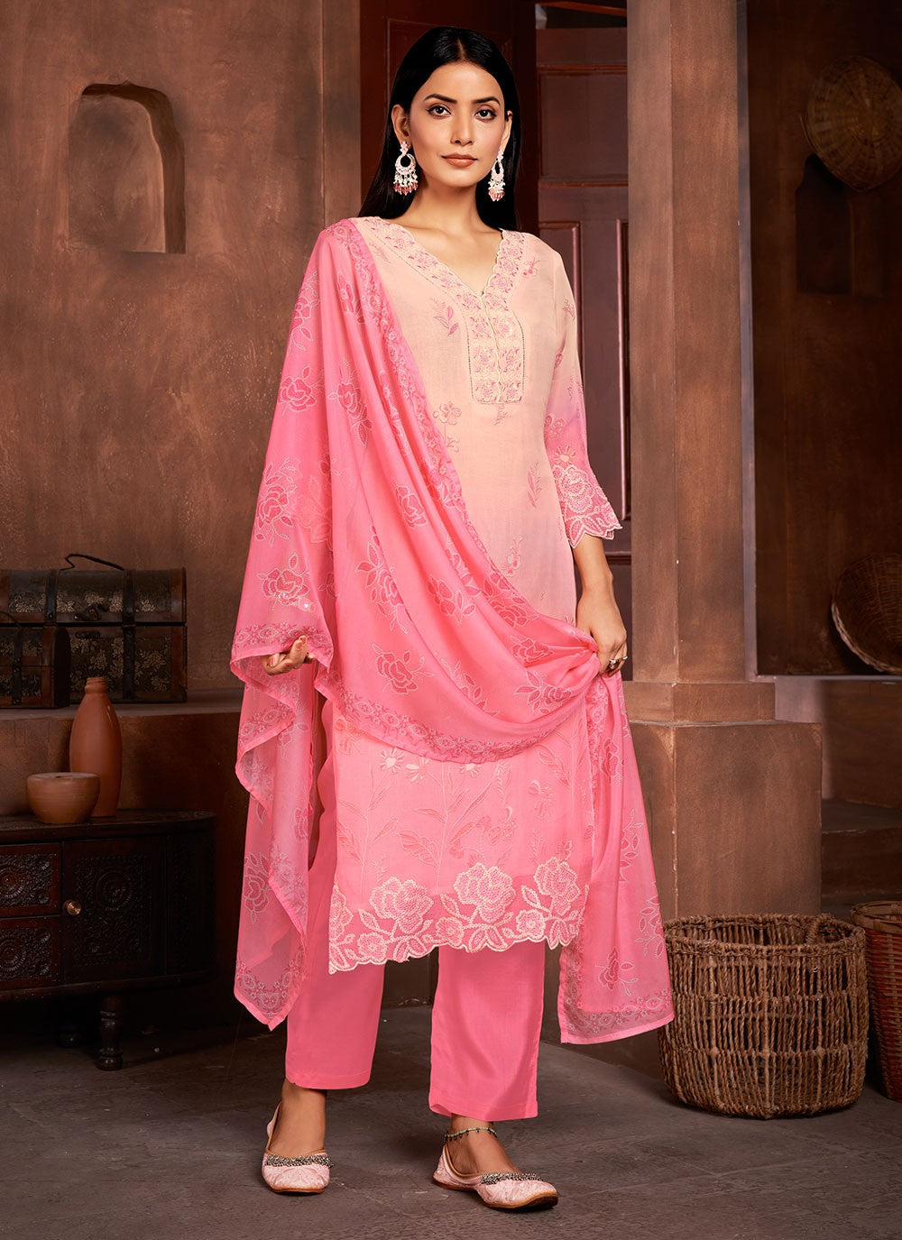 Muslin, Organza Salwar Suit - T2759