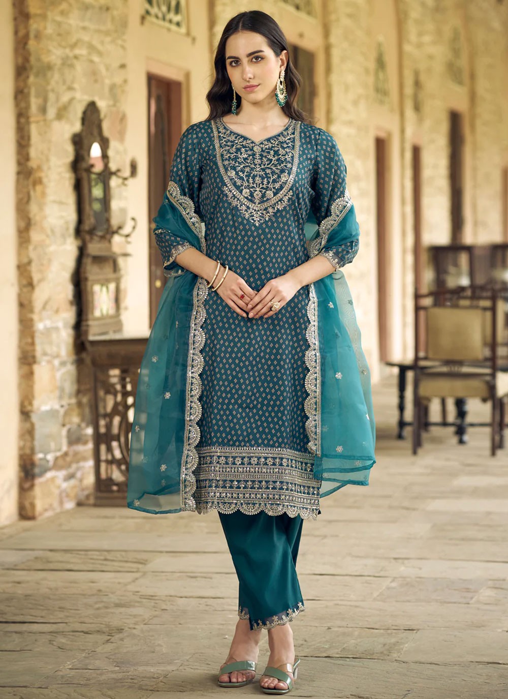 Silk Blend Salwar Suit - T3670