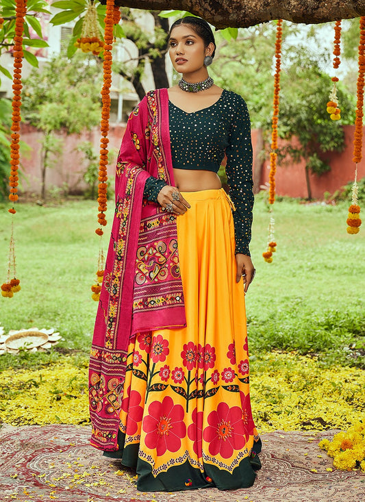 Digital Print Cotton , Muslin A - Line Lehenga - L0567