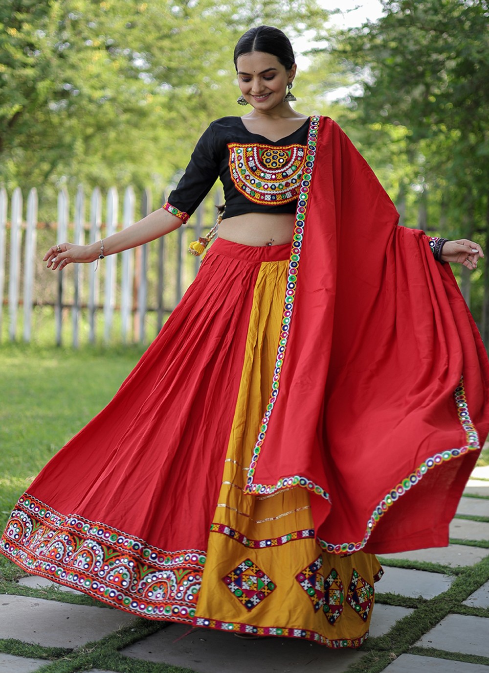 Embroidered Rayon A - Line Lehenga - L1159