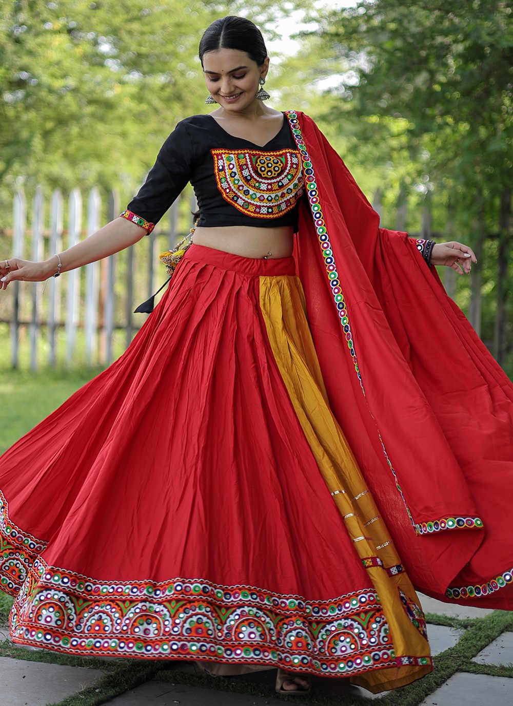 Embroidered Rayon A - Line Lehenga - L1159