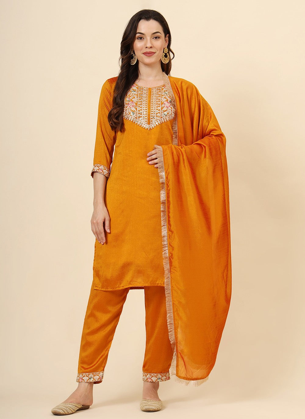 Vichitra Silk Pant Style Suit - T3465