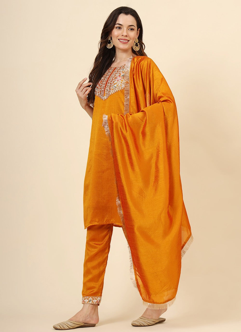 Vichitra Silk Pant Style Suit - T3465